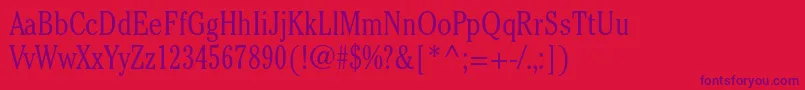 CheltenhamstdLightcond Font – Purple Fonts on Red Background