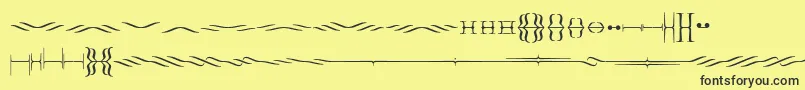 Foglihtendeh02-Schriftart – Schwarze Schriften auf gelbem Hintergrund