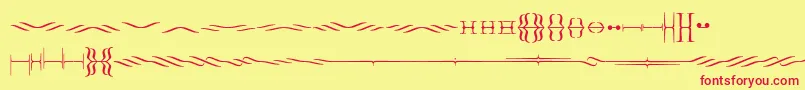 フォントFoglihtendeh02 – 赤い文字の黄色い背景