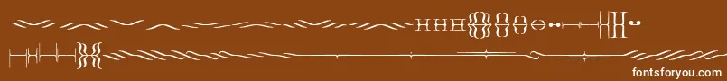 Foglihtendeh02-Schriftart – Weiße Schriften auf braunem Hintergrund