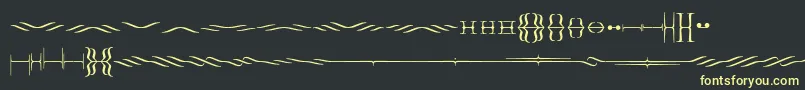 Foglihtendeh02-fontti – keltaiset fontit mustalla taustalla