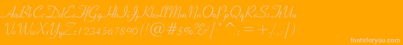 Fonte Ribbon131Bt – fontes rosa em um fundo laranja