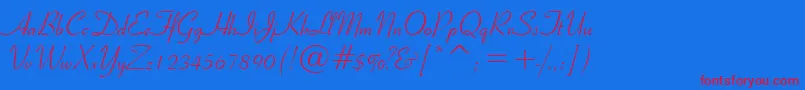 Ribbon131Bt Font – Red Fonts on Blue Background
