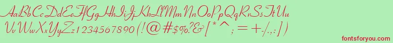 Ribbon131Bt-Schriftart – Rote Schriften auf grünem Hintergrund