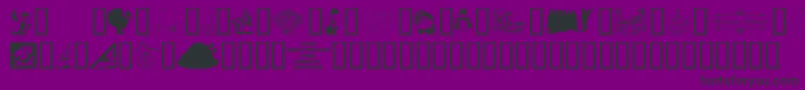4yeothanks-Schriftart – Schwarze Schriften auf violettem Hintergrund