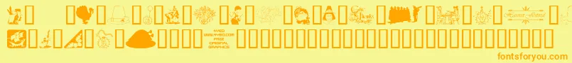 4yeothanks Font – Orange Fonts on Yellow Background