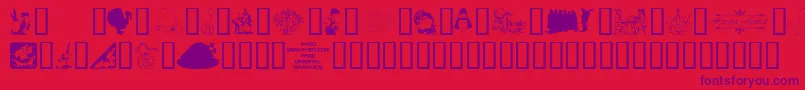 4yeothanks Font – Purple Fonts on Red Background