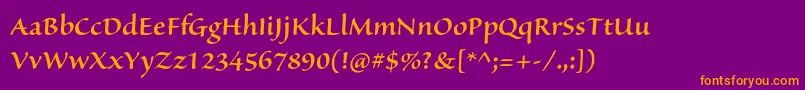 SanvitoproSemiboldsubh Font – Orange Fonts on Purple Background