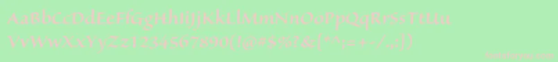 SanvitoproSemiboldsubh-Schriftart – Rosa Schriften auf grünem Hintergrund