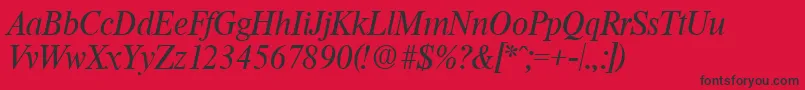 ThamesSerialRegularitalicDb Font – Black Fonts on Red Background