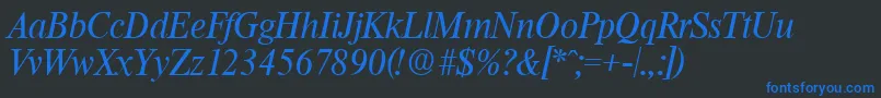 ThamesSerialRegularitalicDb Font – Blue Fonts on Black Background