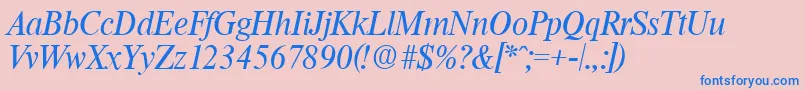 ThamesSerialRegularitalicDb Font – Blue Fonts on Pink Background