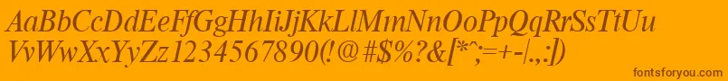 ThamesSerialRegularitalicDb Font – Brown Fonts on Orange Background