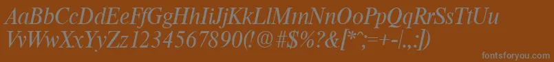 ThamesSerialRegularitalicDb Font – Gray Fonts on Brown Background