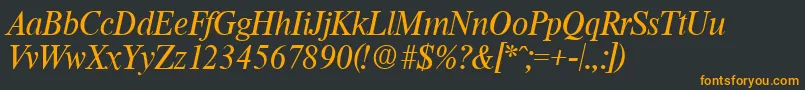 ThamesSerialRegularitalicDb Font – Orange Fonts on Black Background