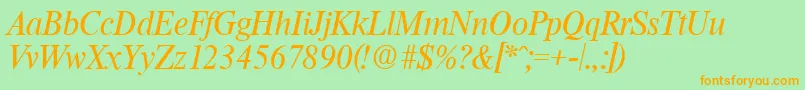 ThamesSerialRegularitalicDb Font – Orange Fonts on Green Background