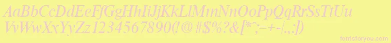 ThamesSerialRegularitalicDb Font – Pink Fonts on Yellow Background