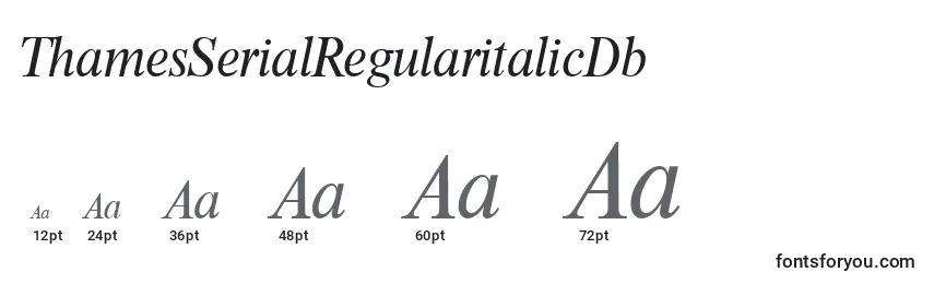 Размеры шрифта ThamesSerialRegularitalicDb