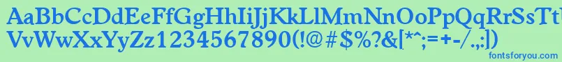 Czcionka WorchesterDemibold – niebieskie czcionki na zielonym tle