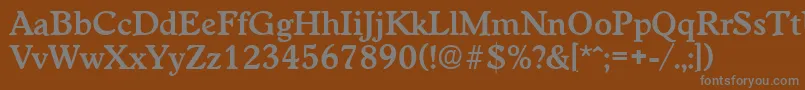 フォントWorchesterDemibold – 茶色の背景に灰色の文字