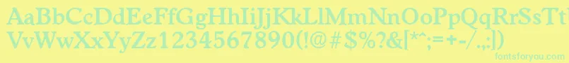 WorchesterDemibold Font – Green Fonts on Yellow Background
