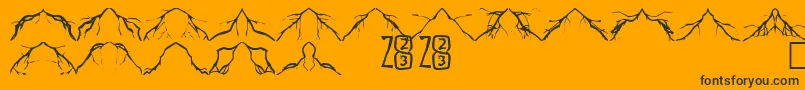 Zone23Lightning-fontti – mustat fontit oranssilla taustalla