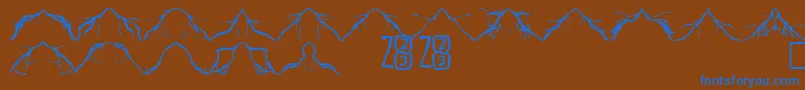 Zone23Lightning Font – Blue Fonts on Brown Background
