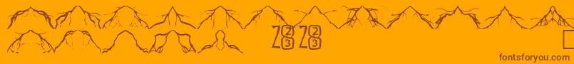 Zone23Lightning Font – Brown Fonts on Orange Background
