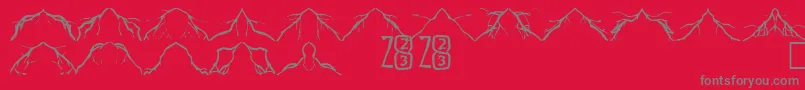 Zone23Lightning Font – Gray Fonts on Red Background