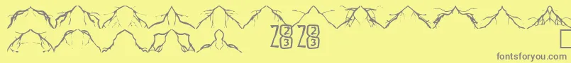 フォントZone23Lightning – 黄色の背景に灰色の文字