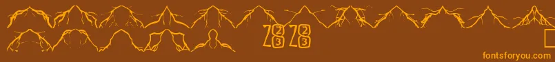 Zone23Lightning Font – Orange Fonts on Brown Background