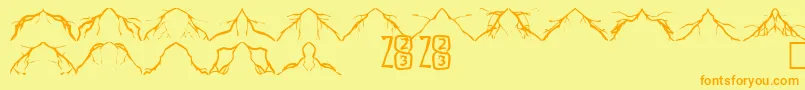 Zone23Lightning Font – Orange Fonts on Yellow Background