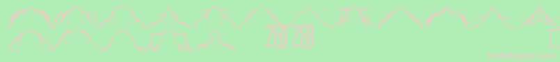 フォントZone23Lightning – 緑の背景にピンクのフォント