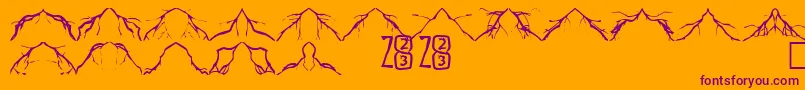Zone23Lightning Font – Purple Fonts on Orange Background