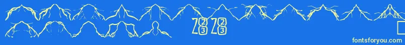 Zone23Lightning Font – Yellow Fonts on Blue Background