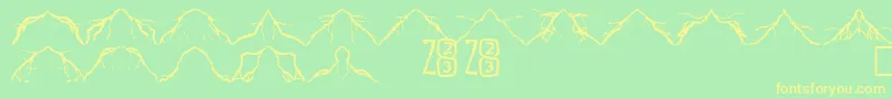 Zone23Lightning Font – Yellow Fonts on Green Background