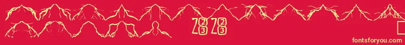 Zone23Lightning Font – Yellow Fonts on Red Background