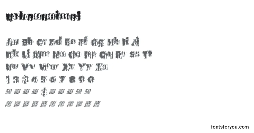 Czcionka Urbananimal – alfabet, cyfry, specjalne znaki
