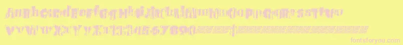 Urbananimal Font – Pink Fonts on Yellow Background