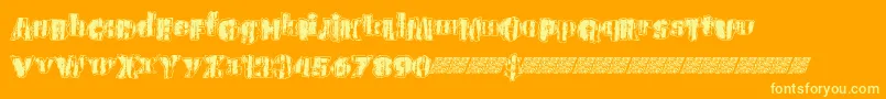 Urbananimal Font – Yellow Fonts on Orange Background