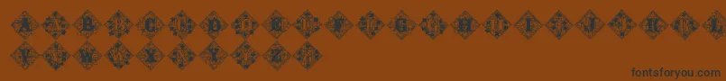 Jfivylacealt-Schriftart – Schwarze Schriften auf braunem Hintergrund