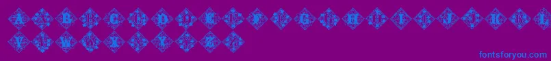 Jfivylacealt-Schriftart – Blaue Schriften auf violettem Hintergrund