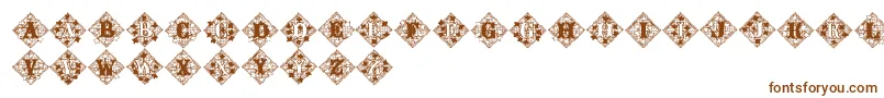 Jfivylacealt-Schriftart – Braune Schriften auf weißem Hintergrund