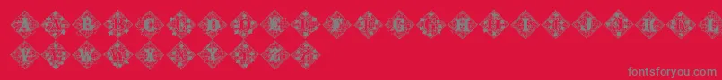Fonte Jfivylacealt – fontes cinzas em um fundo vermelho
