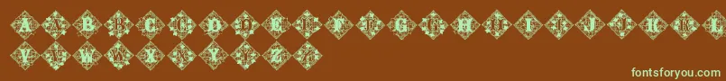 Jfivylacealt-fontti – vihreät fontit ruskealla taustalla