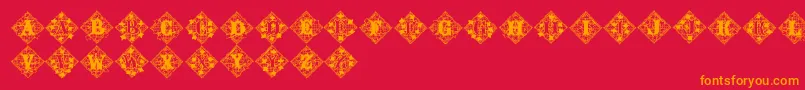 Jfivylacealt-Schriftart – Orangefarbene Schriften auf rotem Hintergrund