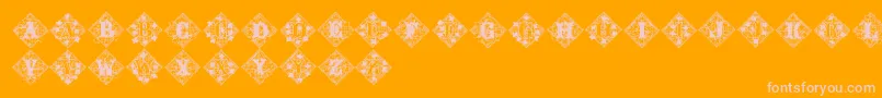 Jfivylacealt-Schriftart – Rosa Schriften auf orangefarbenem Hintergrund