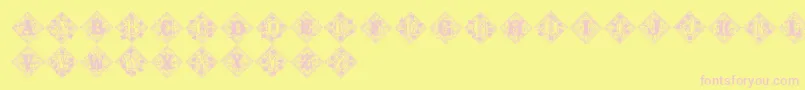 Jfivylacealt-fontti – vaaleanpunaiset fontit keltaisella taustalla