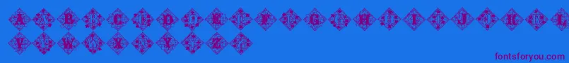 Jfivylacealt-Schriftart – Violette Schriften auf blauem Hintergrund