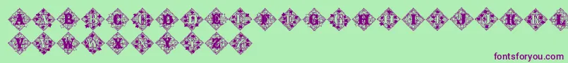 Jfivylacealt-fontti – violetit fontit vihreällä taustalla